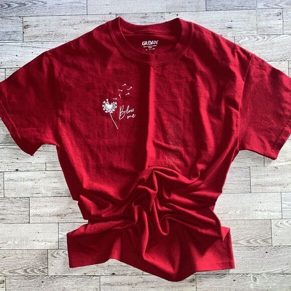 “Blow Me”, Custom Dandelion Graphic, Unisex Tee - Picture 5 of 15